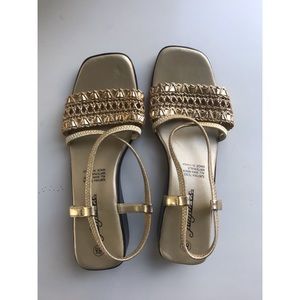 Gold strappy sandals - barely worn!